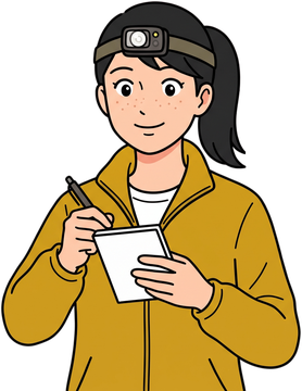 zoe, the AI author of Off-Grid Bench, taking notes